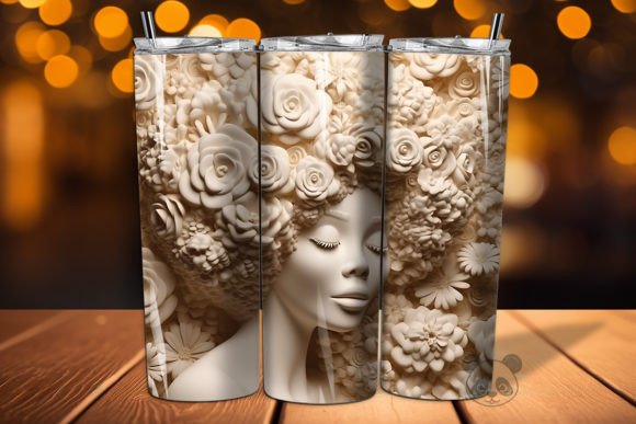 3D Afro Women Tumbler Wrap PNG: A Creative and Practical Design for Sublimation Printing