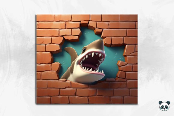 3D Cracked Hole Hammerhead Shark Tumbler