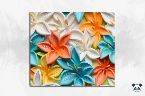 3D Lily Flower Seamless Pattern 11