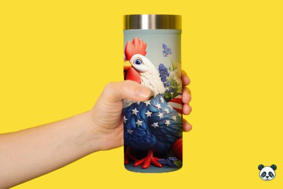 3D Patriotic Chicken Tumbler Wrap Png 1: A Unique Design for Creative Expression
