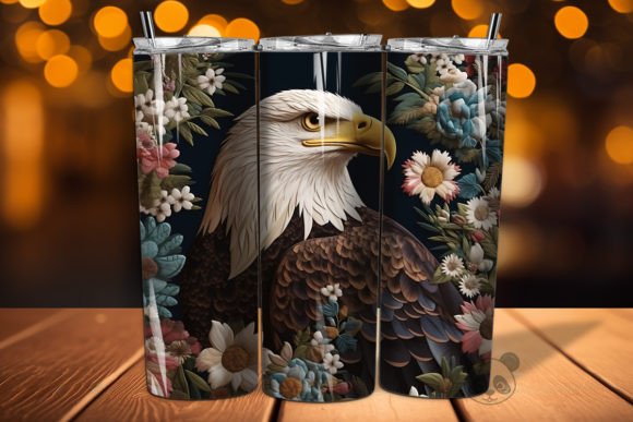 Bald Eagle 3D Embroidered Tumbler Wrap: A Creative and Practical Design Solution