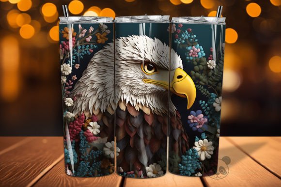 Bald Eagle 3D Tumbler Wrap 3