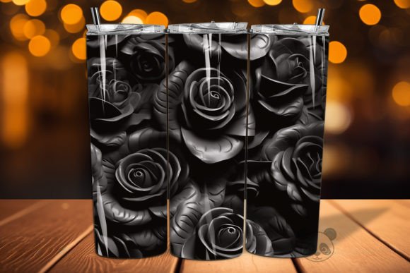 Black Rose 3D Seamless Pattern 4