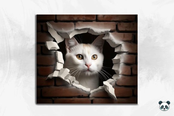 Cat 3D Cracked Hole Tumbler Wrap 2