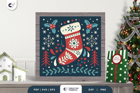 Christmas Hanging Socks Shadow Box: A Festive Paper Craft for Holiday Enthusiasts