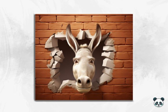 Donkey 3D Cracked Hole Tumbler Wrap: A Unique Design for Sublimation Enthusiasts