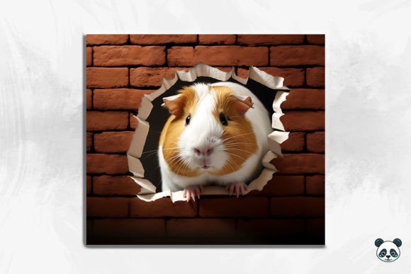 Guinea Pig 3D Cracked Hole Tumbler Wrap: A Unique Design for Creative Creators