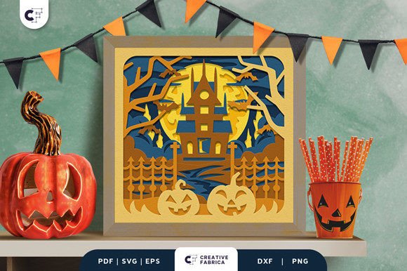Haunted House 3D Shadow Box SVG: A Spooky Addition to Your Creative Workflow