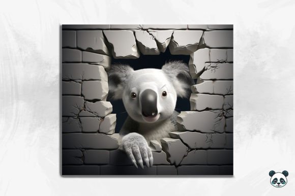 Koala 3D Cracked Hole Tumbler Wrap 1