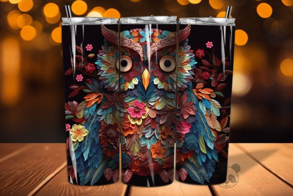 Owl 3D Embroidered Tumbler Wrap 13: A Creative Asset for Custom Beverage Solutions
