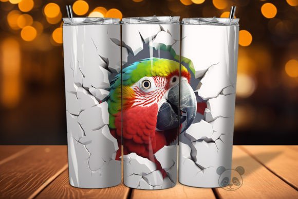 Parrot 3D Cracked Hole Tumbler Wrap: A Creative Solution for Sublimation Design