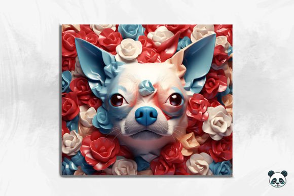Patriotic Chihuahua 3D Tumbler Wrap 2: A Unique Way to Express Your Love for Dogs and Patriotism