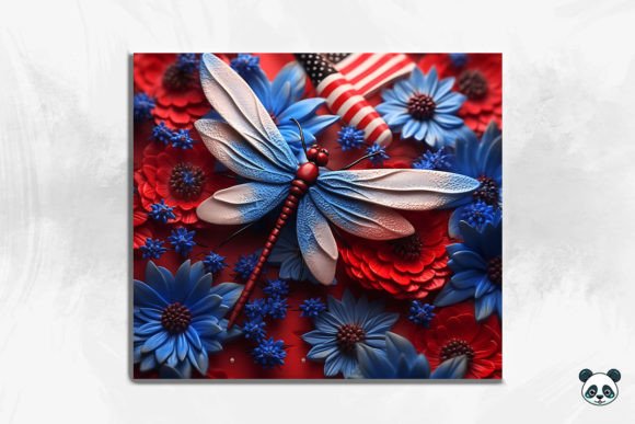 Patriotic Dragonfly 3D Tumbler Wrap 10: A Unique Blend of Art and Functionality