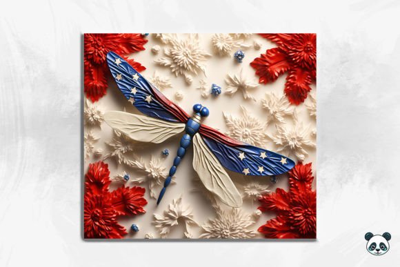 Patriotic Dragonfly 3D Tumbler Wrap 11: A Unique Sublimation Design for Creative Expression
