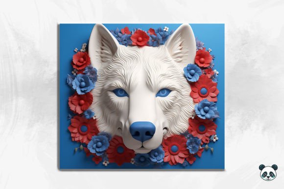 Patriotic Siberian Husky 3D Tumbler Wrap