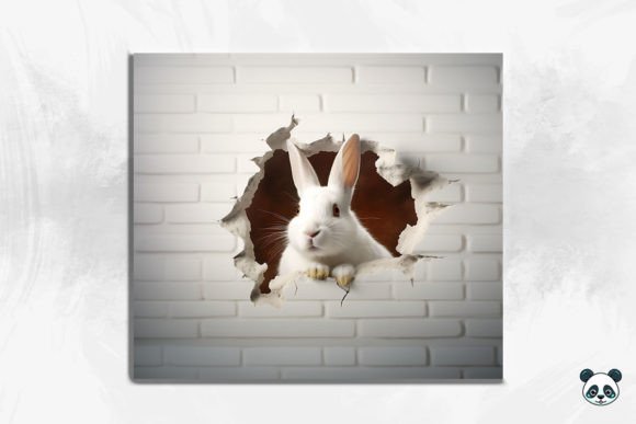 Rabbit 3D Cracked Hole Tumbler Wrap