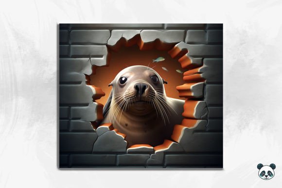 Sea Lion from Cracked Hole 3D Tumbler