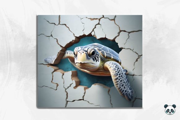 Sea Turtle from 3D Cracked Hole Tumbler