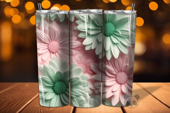 White Green Pink Daisy Seamless Pattern: A Versatile Design for Creative Uses