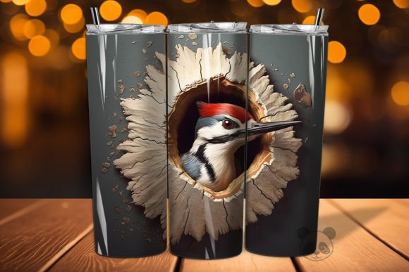 Woodpecker 3D Cracked Hole Tumbler Wrap: A Creative Solution for Custom Drinkware